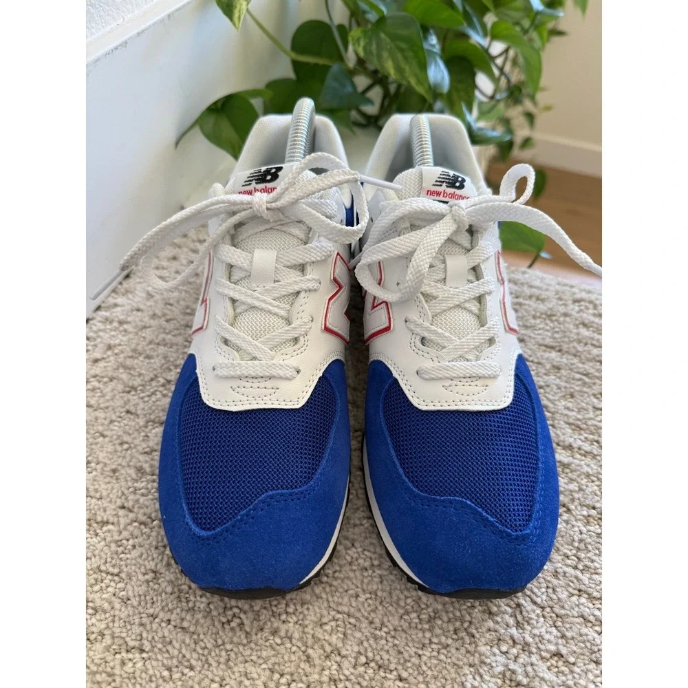 NWOB‎ New Balance 574 GC574RT1 Blue White Red Retro Sneakers Boys 7 EU 40